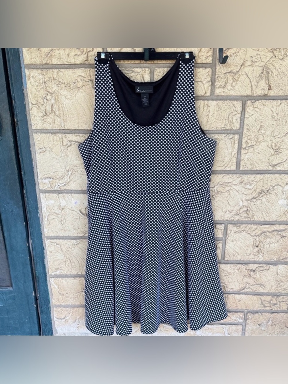 Lane Bryant black and white polka dot fit and flare dress Stretch Size 20